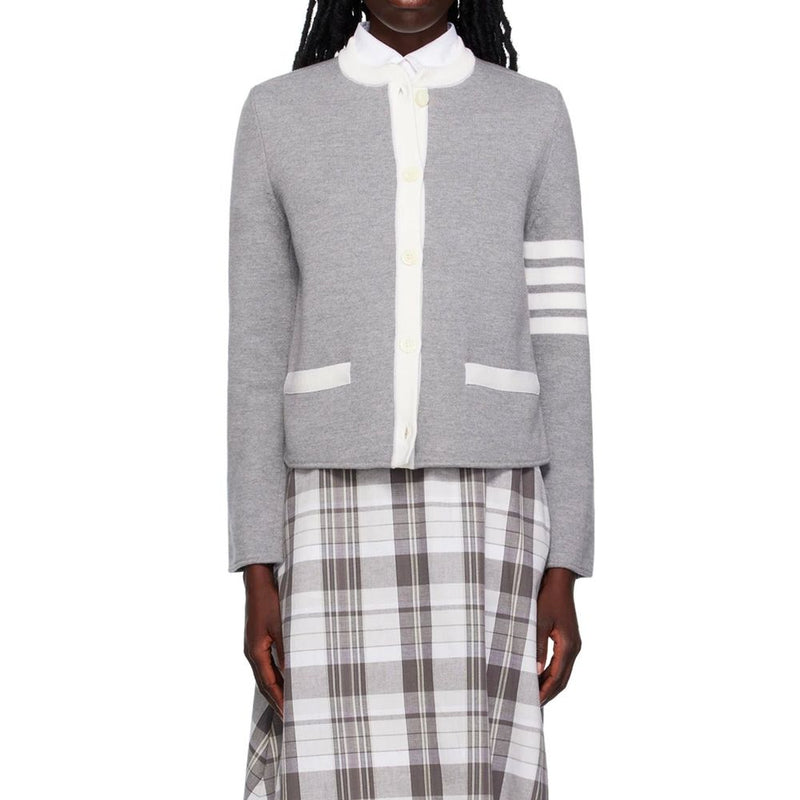 4- Bar Wool Cardigan Thom Browne