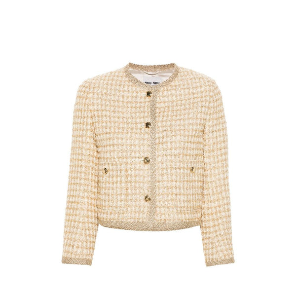 Check Lamé Jacket Miu Miu