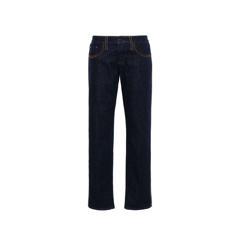 Piped-Trim Denim Jeans Miu Miu
