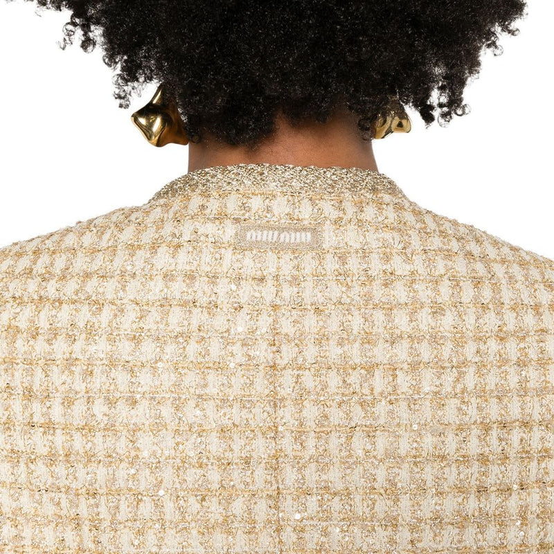 Check Lamé Jacket Miu Miu