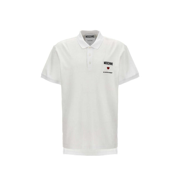 In Love We Trust Cotton Polo Moschino Couture