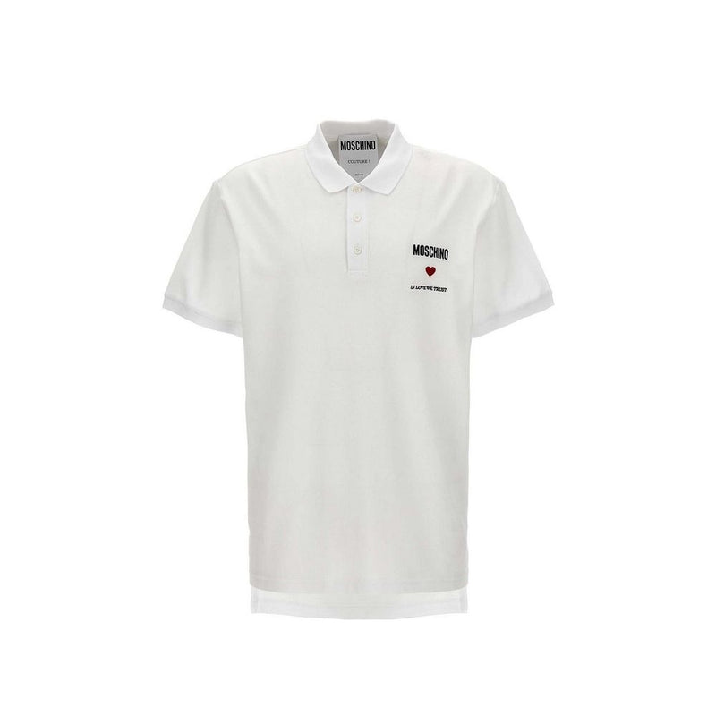 In Love We Trust Cotton Polo Moschino Couture