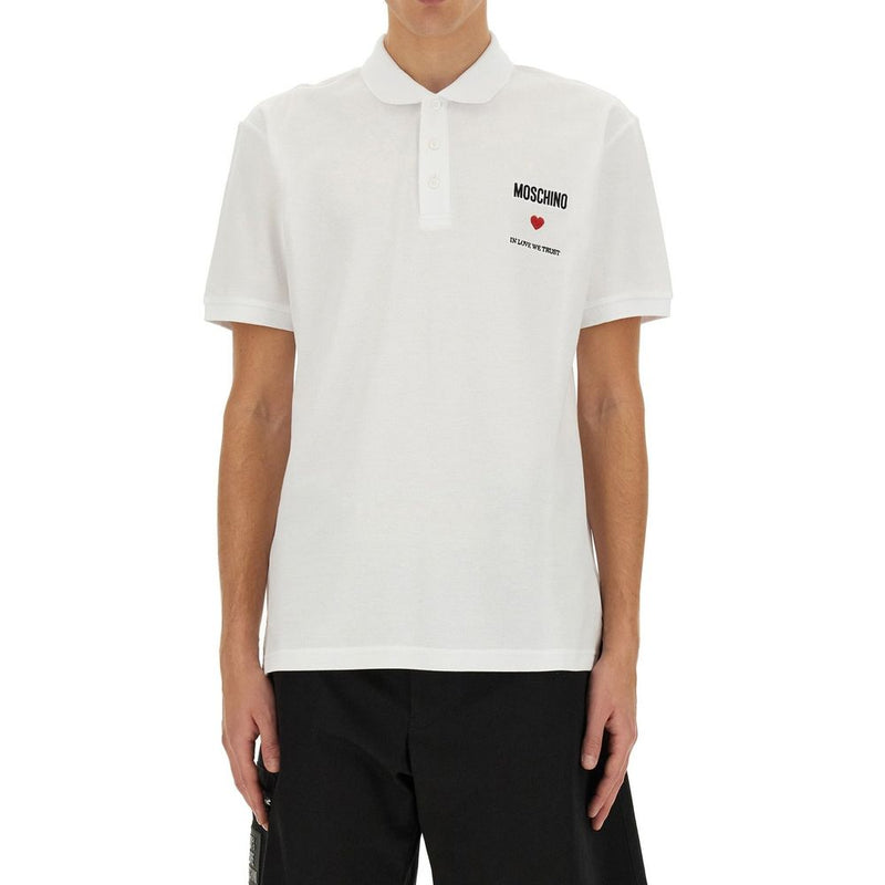 In Love We Trust Cotton Polo Moschino Couture