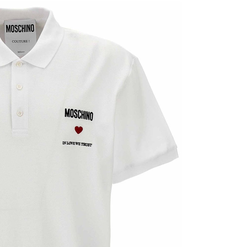 In Love We Trust Cotton Polo Moschino Couture