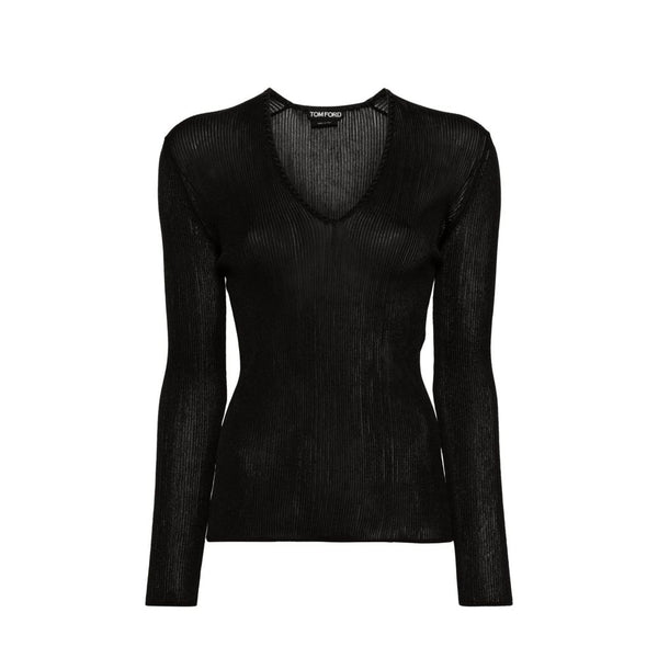 Sheer Fine-Ribbed Top Tom Ford