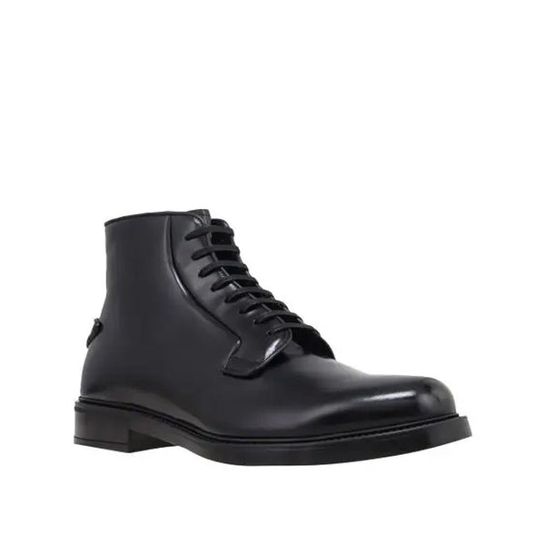 Leather Lace-Up Boots Prada