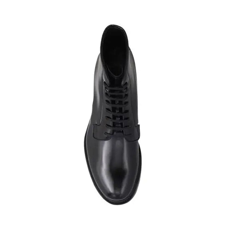 Leather Lace-Up Boots Prada