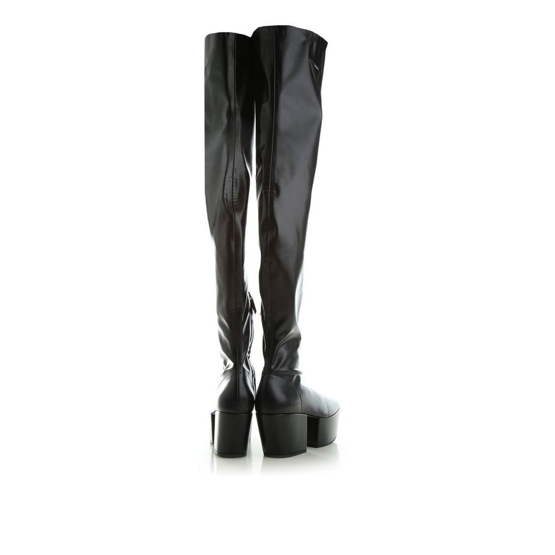 Leather Platform Boots Prada