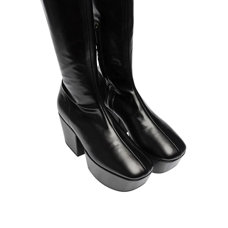 Leather Platform Boots Prada