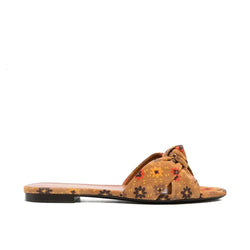 Bianca Knotted Suede Slides Saint Laurent