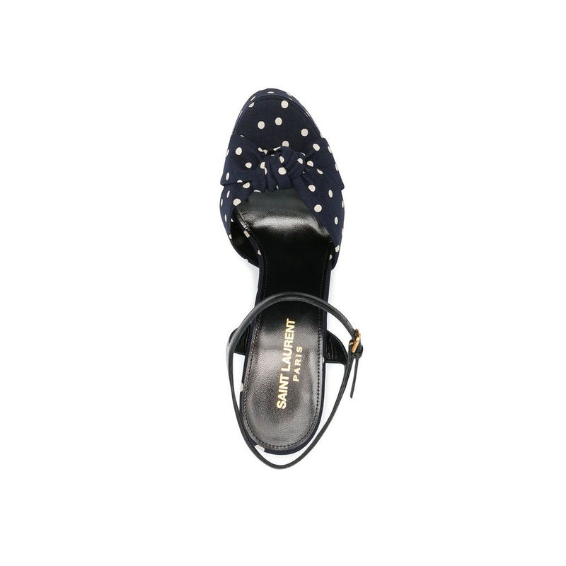 Bianca Polka-Dot Sandals Saint Laurent