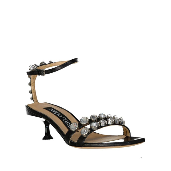 Leather Crystal Sandals Sergio Rossi