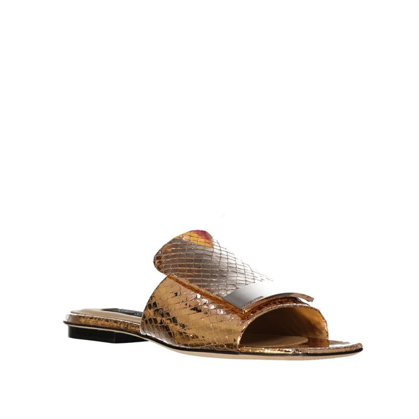Leather Flat Sandals Sergio Rossi