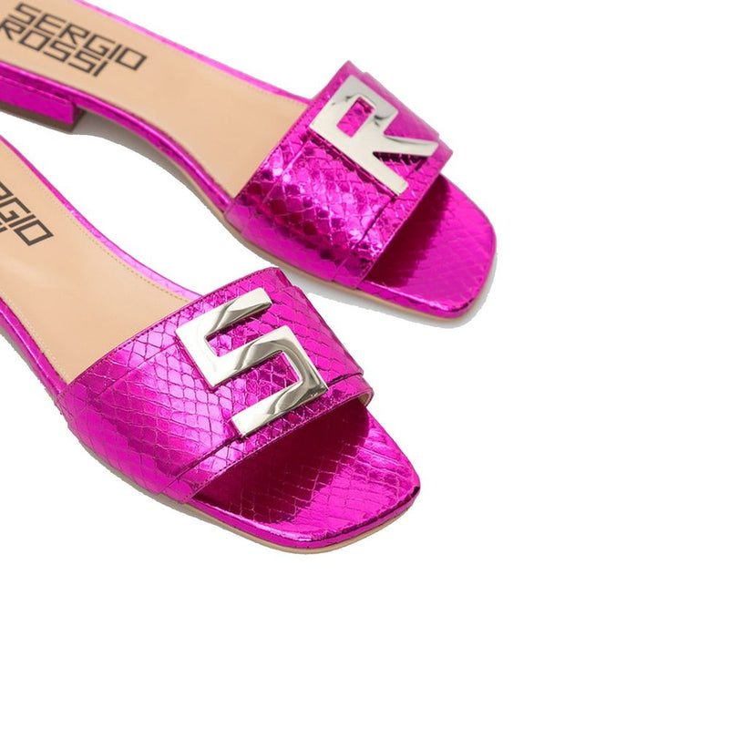 Leather Flat Sandals Sergio Rossi