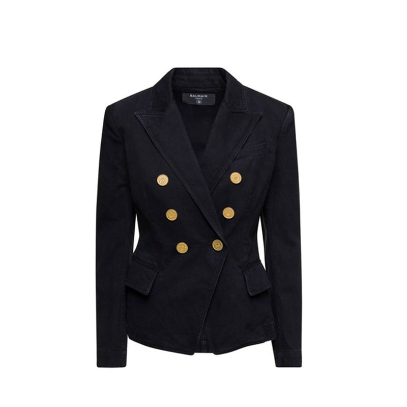 Double-Breasted Denim Blazer Balmain