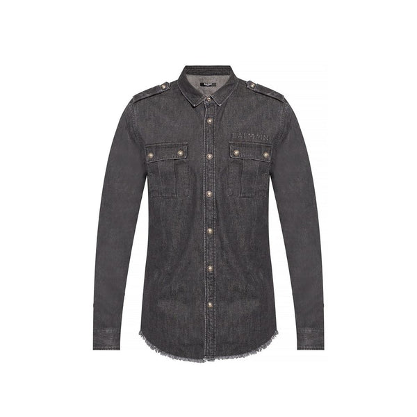 Cotton Denim Shirt Balmain