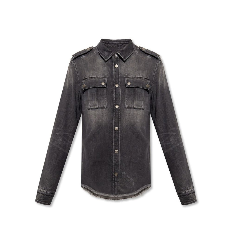 Cotton Denim Shirt Balmain