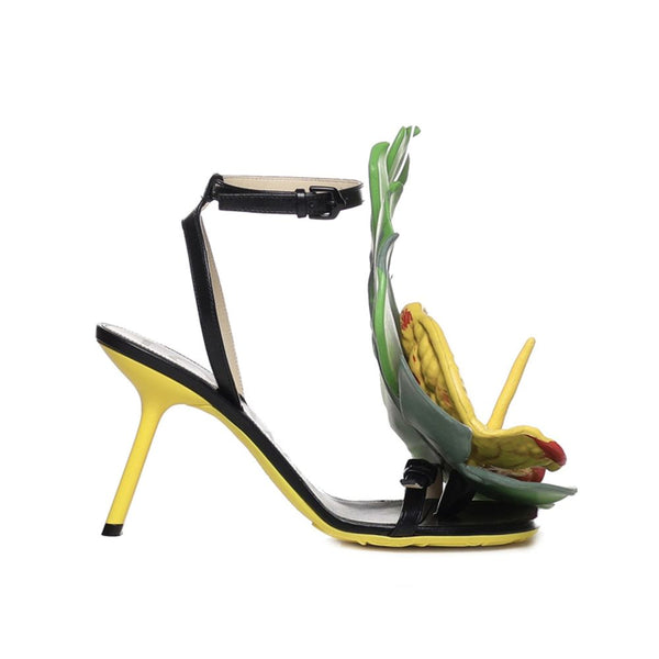 Petal Monstera Leather Sandals Loewe