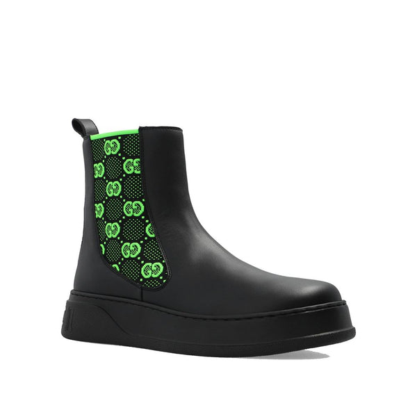 GG Leather Boots Gucci
