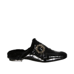 Leather Fur Mules Eleventy