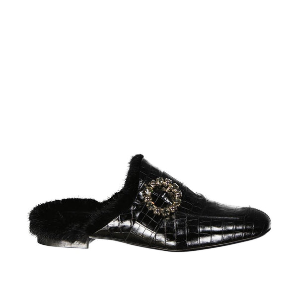 Leather Fur Mules Eleventy