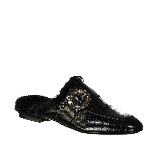 Leather Fur Mules Eleventy