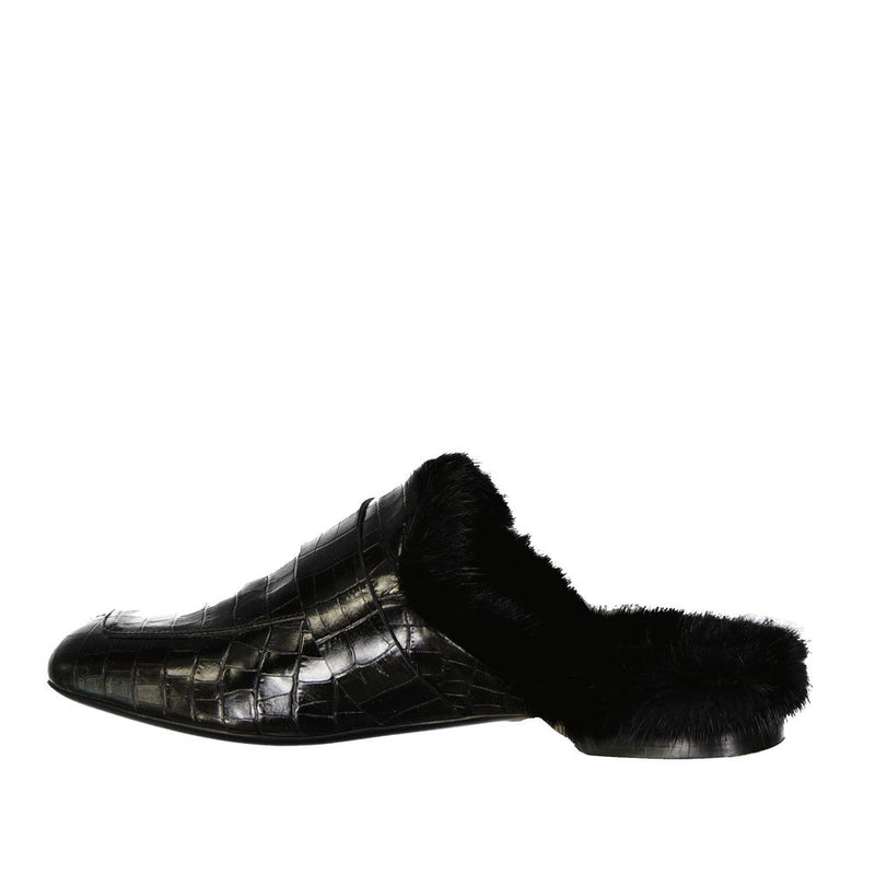 Leather Fur Mules Eleventy