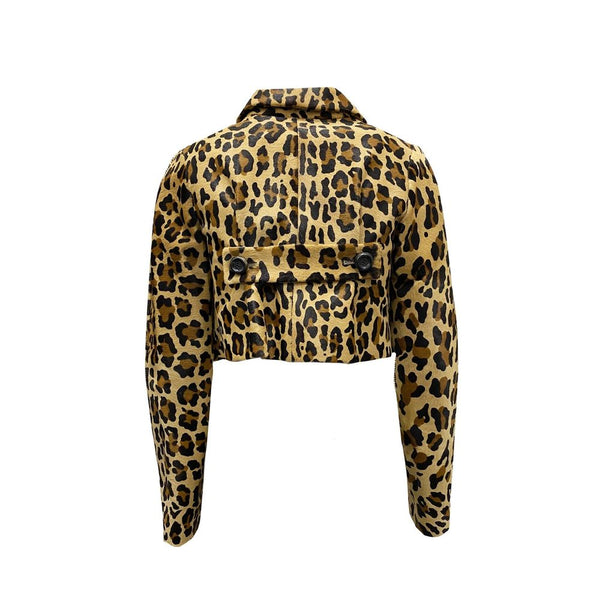 Leopard Calf Hair Cropped Jacket Dsquared²