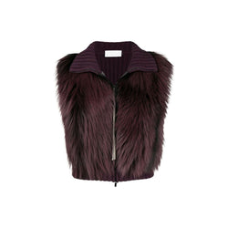 Fox Fur Knitted Vest Jacket Fabiana Filippi