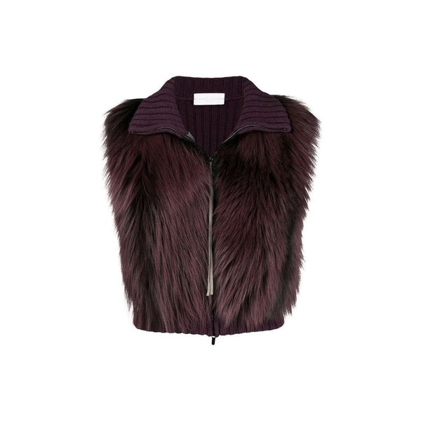 Fox Fur Knitted Vest Jacket Fabiana Filippi