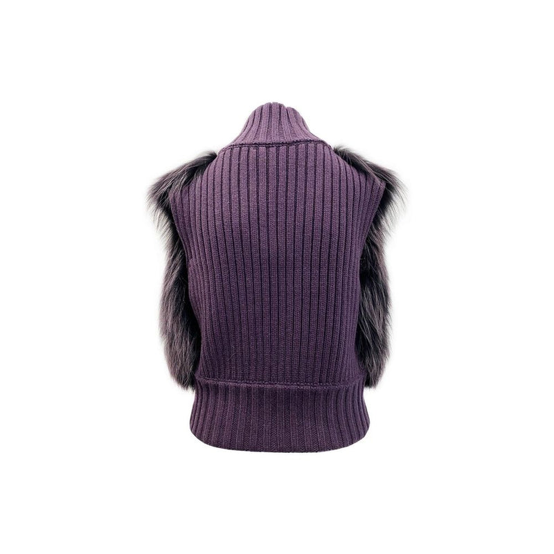 Fox Fur Knitted Vest Jacket Fabiana Filippi