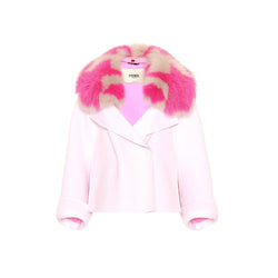 Fur Collar Cashmere Cape Jacket Fendi