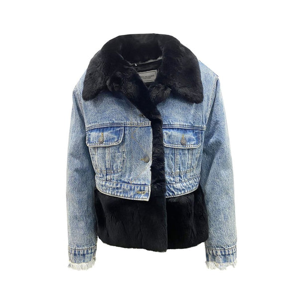 Fur Lining Denim Jacket FORTE DEI MARMI COUTURE