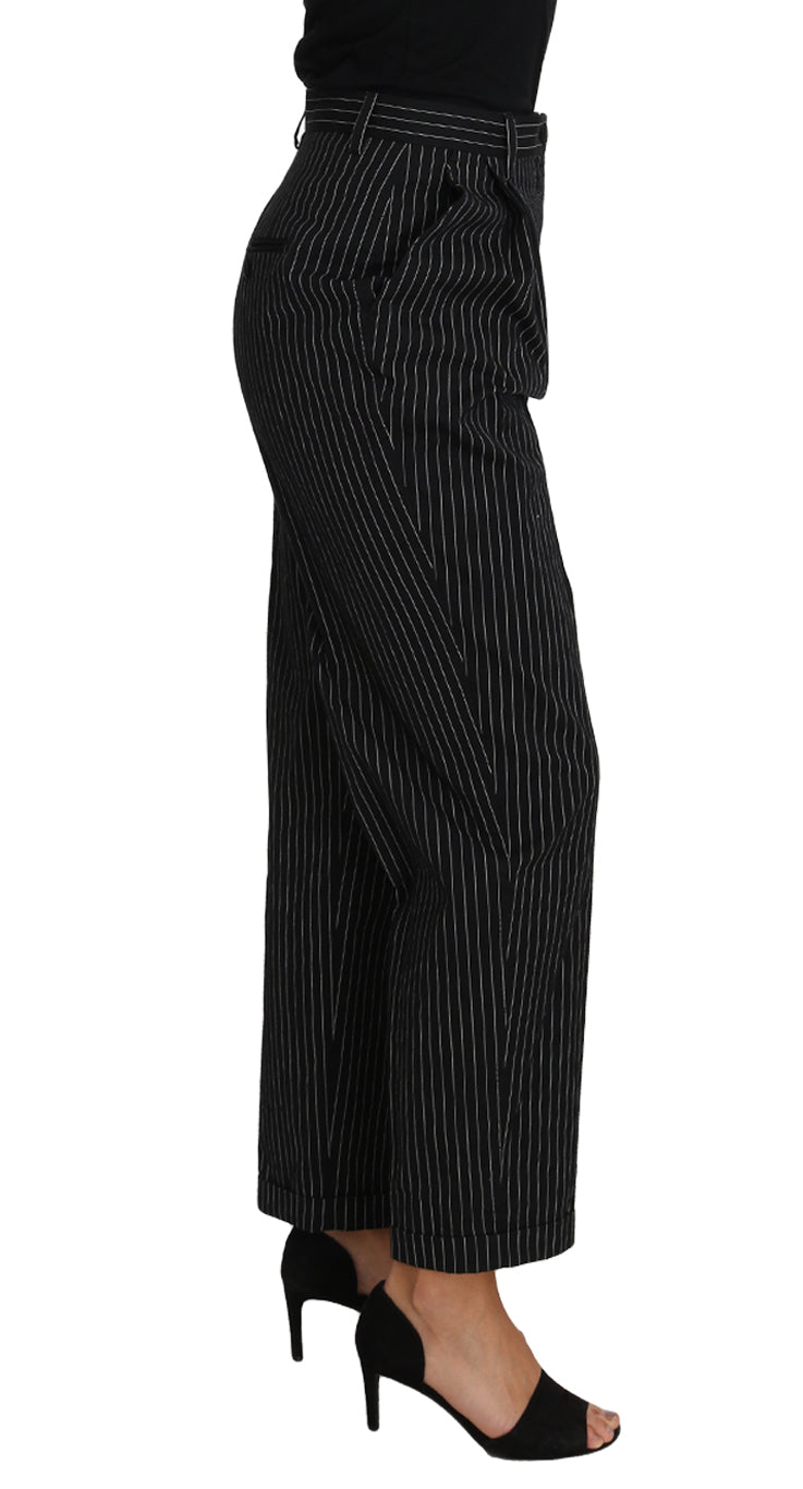 Elegant Black Pinstripe Dress Pants Dolce & Gabbana