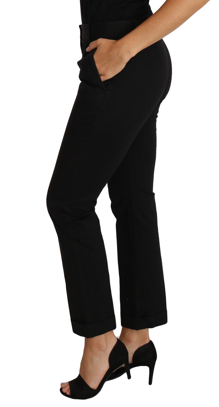 Elegant Black Cotton Dress Pants Dolce & Gabbana