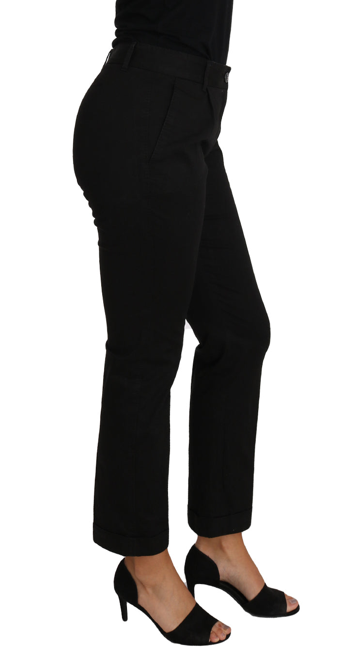 Elegant Black Cotton Dress Pants Dolce & Gabbana