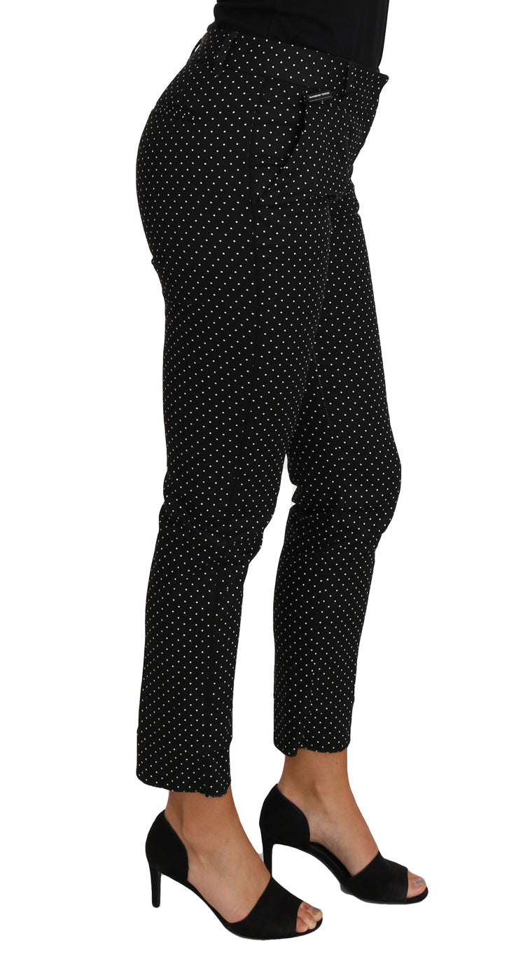 Elegant Polka Dot Cropped Trousers Dolce & Gabbana