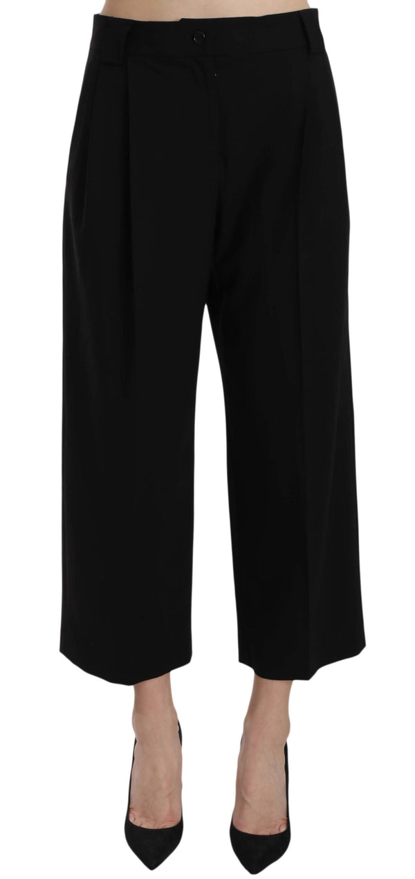 Elegant Black Cotton Trousers Dolce & Gabbana