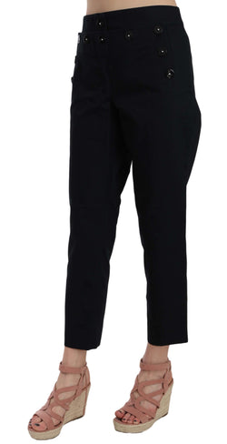 Chic Black Cotton Trousers Dolce & Gabbana