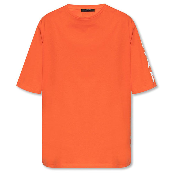 Orange Cotton T-Shirt Balmain