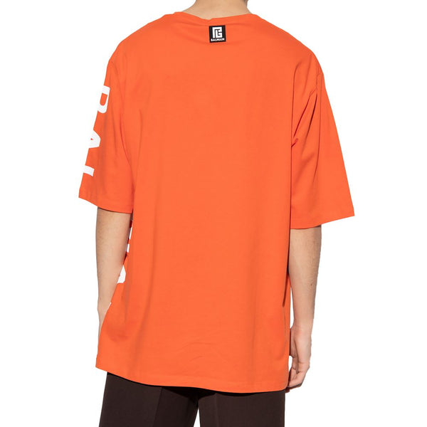 Orange Cotton T-Shirt Balmain