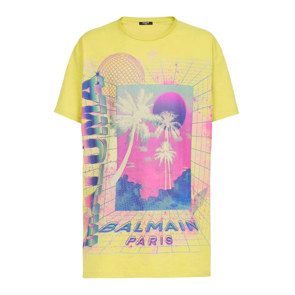 Yellow Cotton T-Shirt Balmain