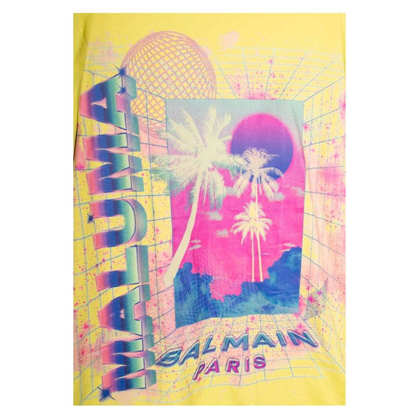 Yellow Cotton T-Shirt Balmain