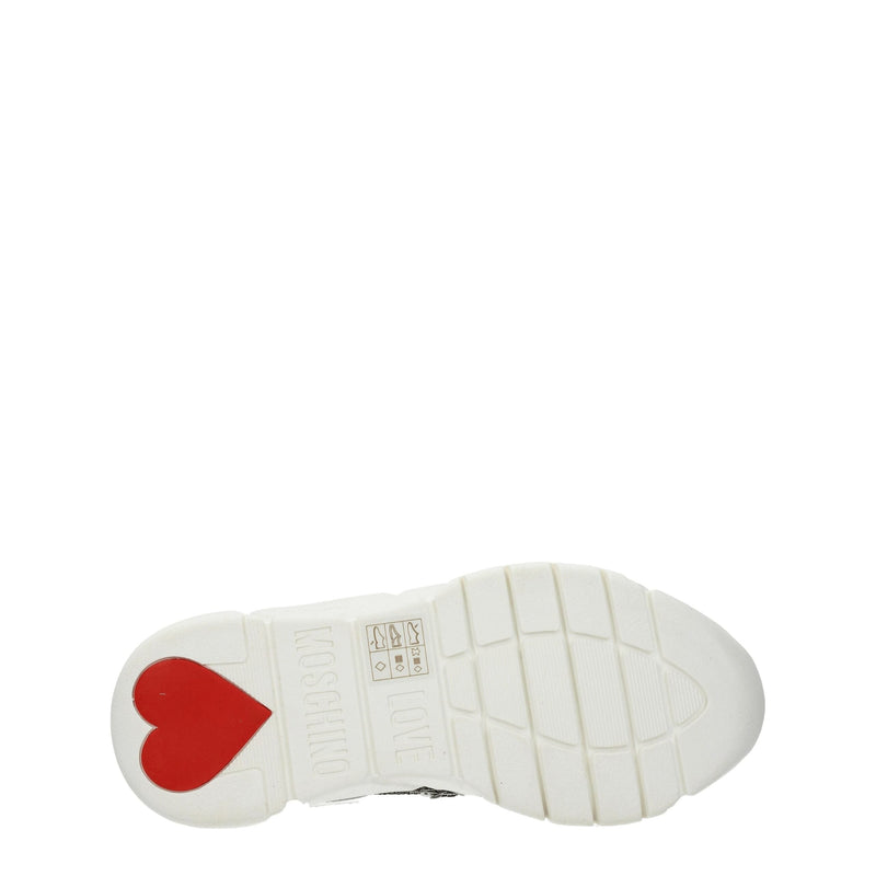 White Fabric Sneakers Love Moschino