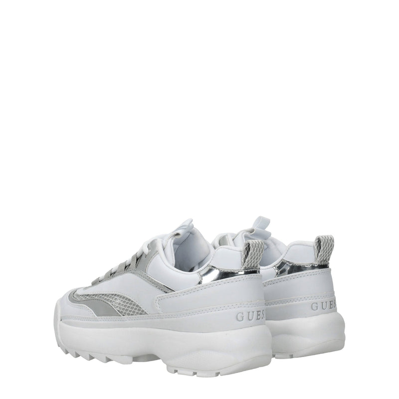 White Polyethylene Sneakers Guess