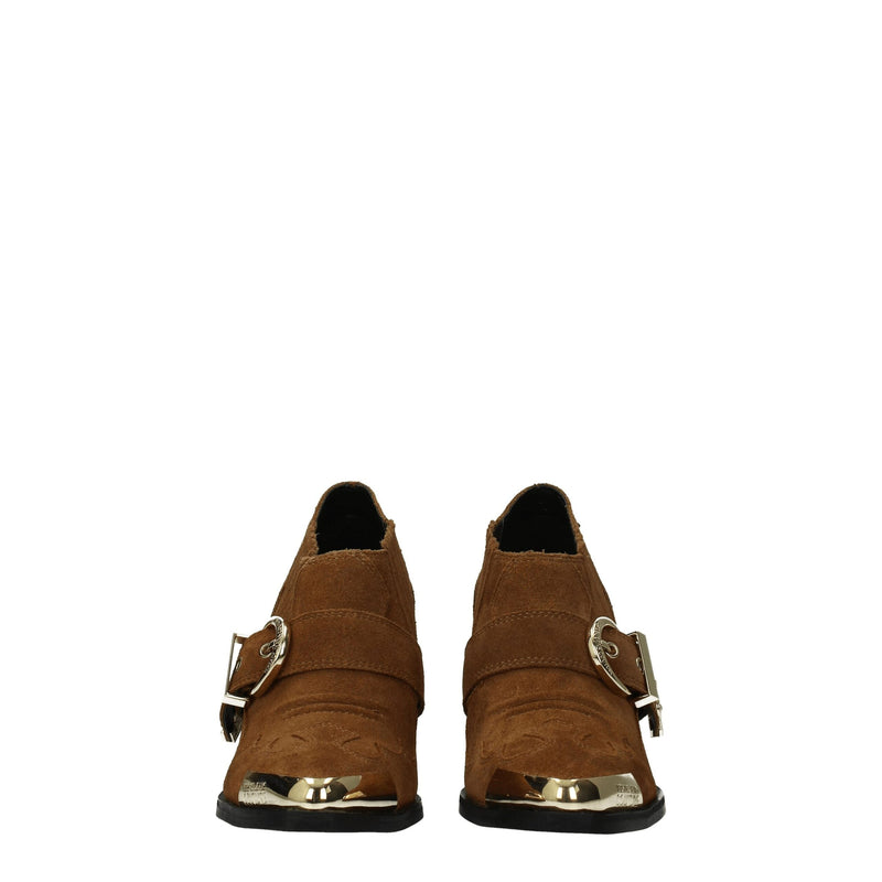 Brown Leather Ankle Versace Jeans