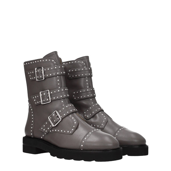 Gray Leather Ankle Stuart Weitzman