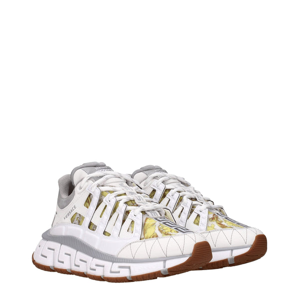White Leather Sneakers Versace