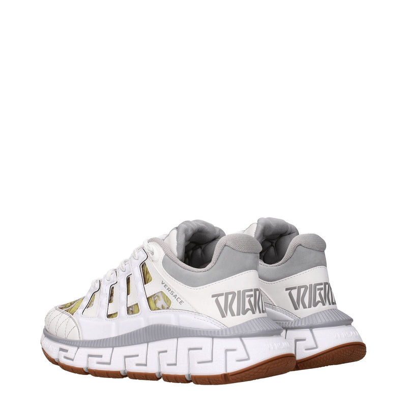 White Leather Sneakers Versace