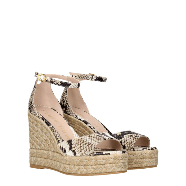 Beige Leather Wedge Stuart Weitzman